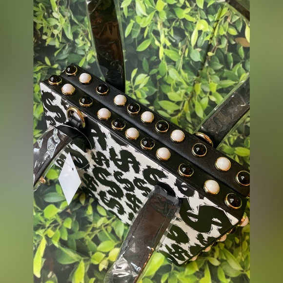Black and White $$$ Rain Purse - Picture 3 of 7
